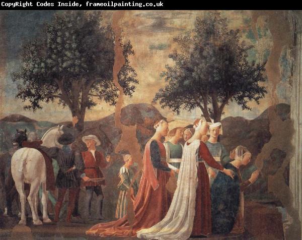 Piero della Francesca Die Konigin von Saba betet das Kreuzesholz an